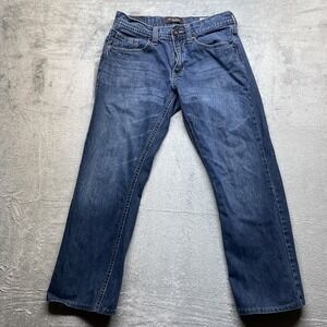 Guess Jeans Mens 30x27 Blue Medium Wash Relaxed Straight Rowland Fit Baggy